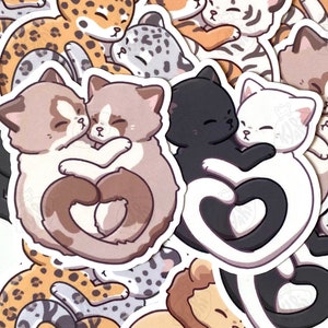 Kitty Love Stickers, Cute Cat Stickers, Lion, Leopard, Tiger Stickers