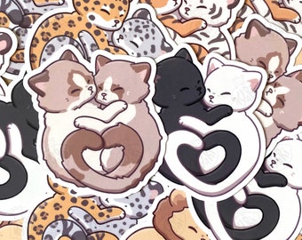 Kitty Love Stickers, Cute Cat Stickers, Lion, Leopard, Tiger Stickers