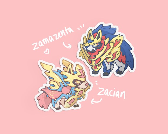 Pokemon Sword And Shield Stickers Legendary Pokemon Zacian And Zamazenta Sticker