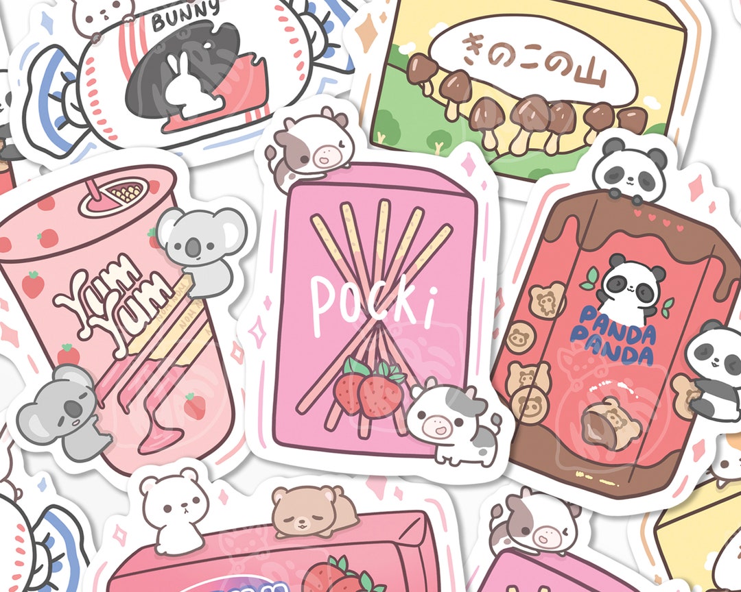 Kawaii Cute Stickers - 200 Sheets Cartoon Girl Rabbit Bear Transparent Pet Waterproof Scrapbook Korean Sticker Decal Set for Journaling Art