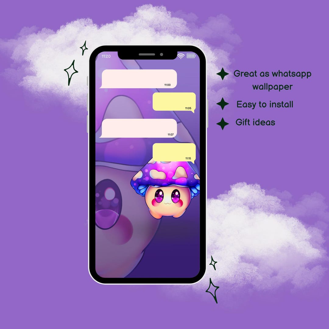 Kawaii Mushroom Wallpaper - Phone Background - Etsy