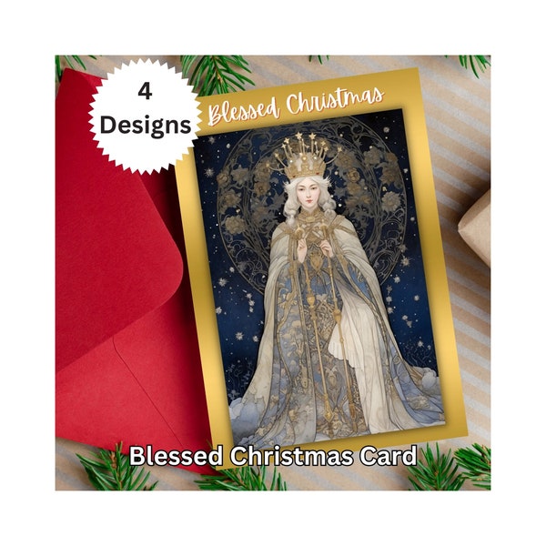 Holy Christmas Card Mother Mary Christmas Card Virgin Mary Christmas Card Mary Christmas Card Madonna Card Religious Mary Printable