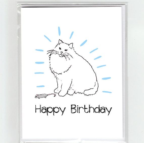 Katze Tote Maus Geschenk Alles Gute Zum Geburtstag Etsy