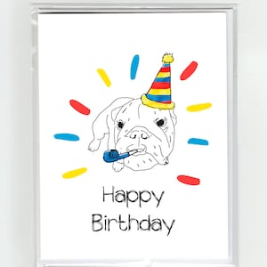 Cartão de feliz aniversário Bulldog