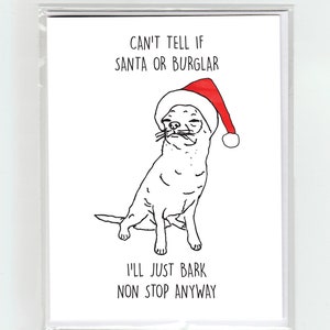 Chihuahua Hund Zeichnung Frohe Weihnachten Aquarell Grußkarte Hunde lustig niedlich