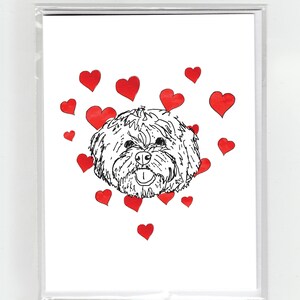 Shih Tzu chien qu'i Love You aquarelle carte de voeux, chiens, animaux de compagnie