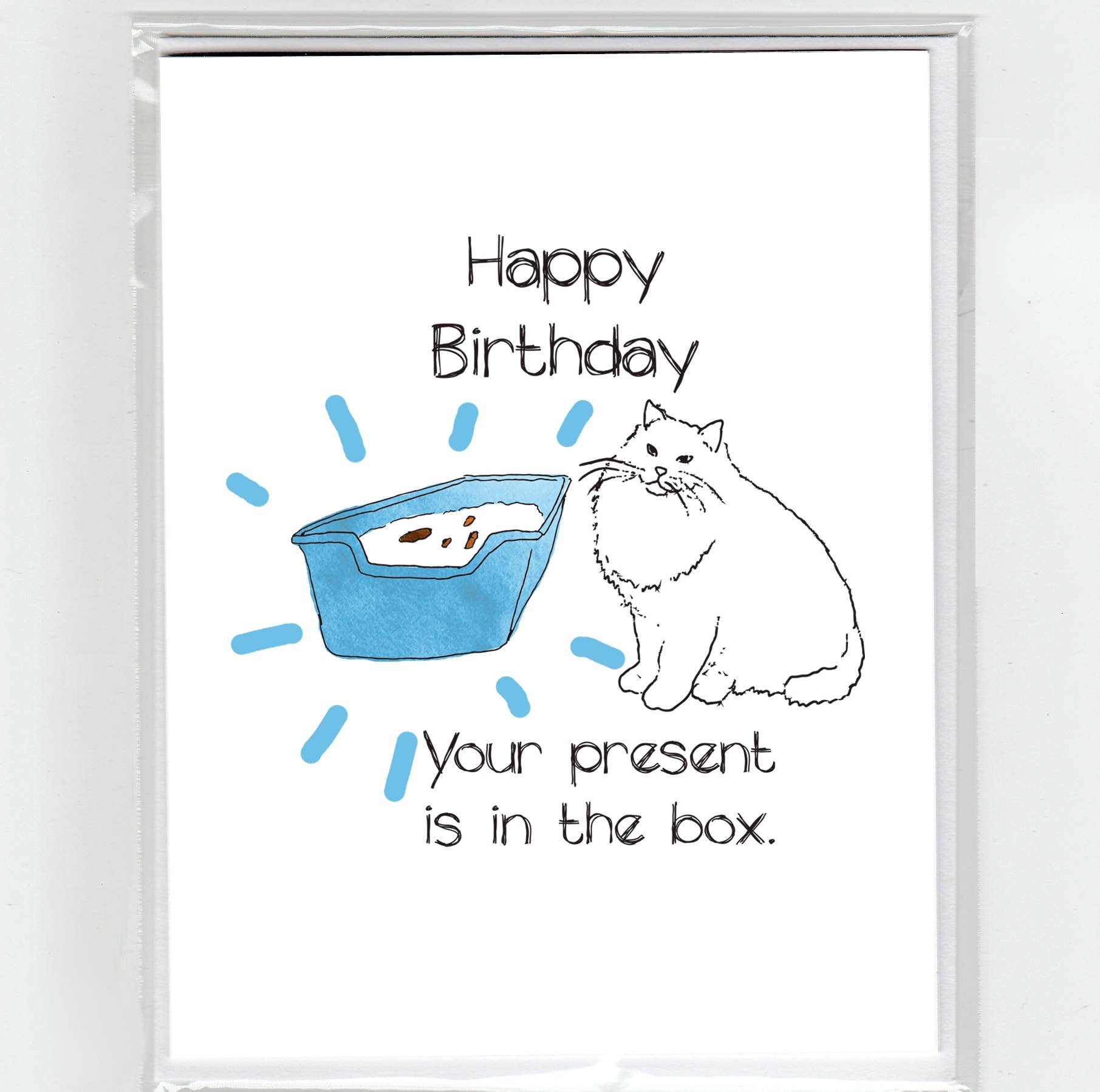 Bady Kitty Litter Box Present Birthday Greeting Card - Etsy Denmark