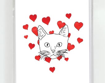Katze, die ich liebe dich Grußkarte, niedlich, witzig, Katze, Katzen