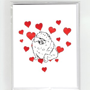 Pomeranian Dog I Love You Watercolor Greeting Card, Dogs, Pets