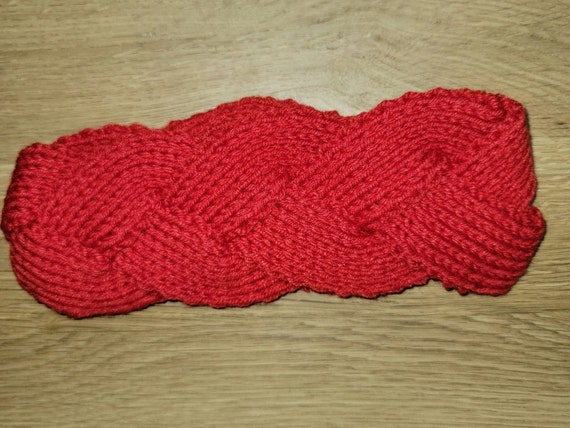 Bright Red Braided Headband