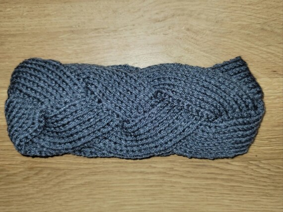 Gray Braided Headband
