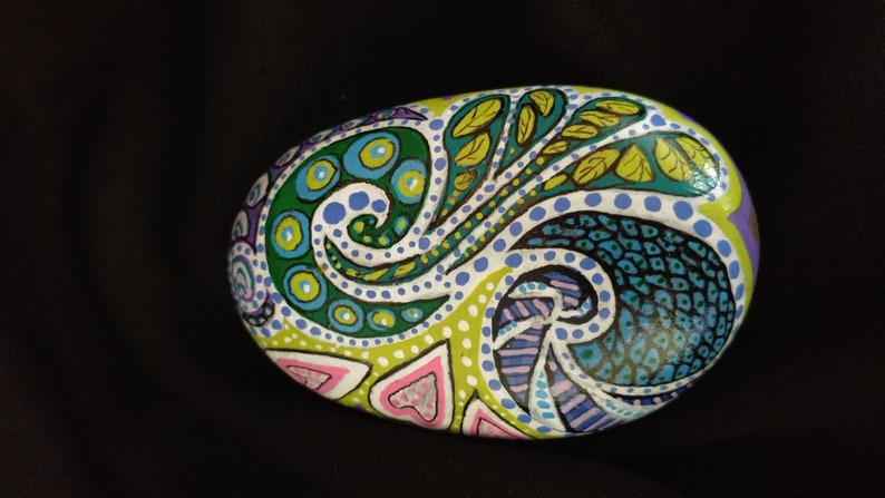 Original Free Form Painted Stone