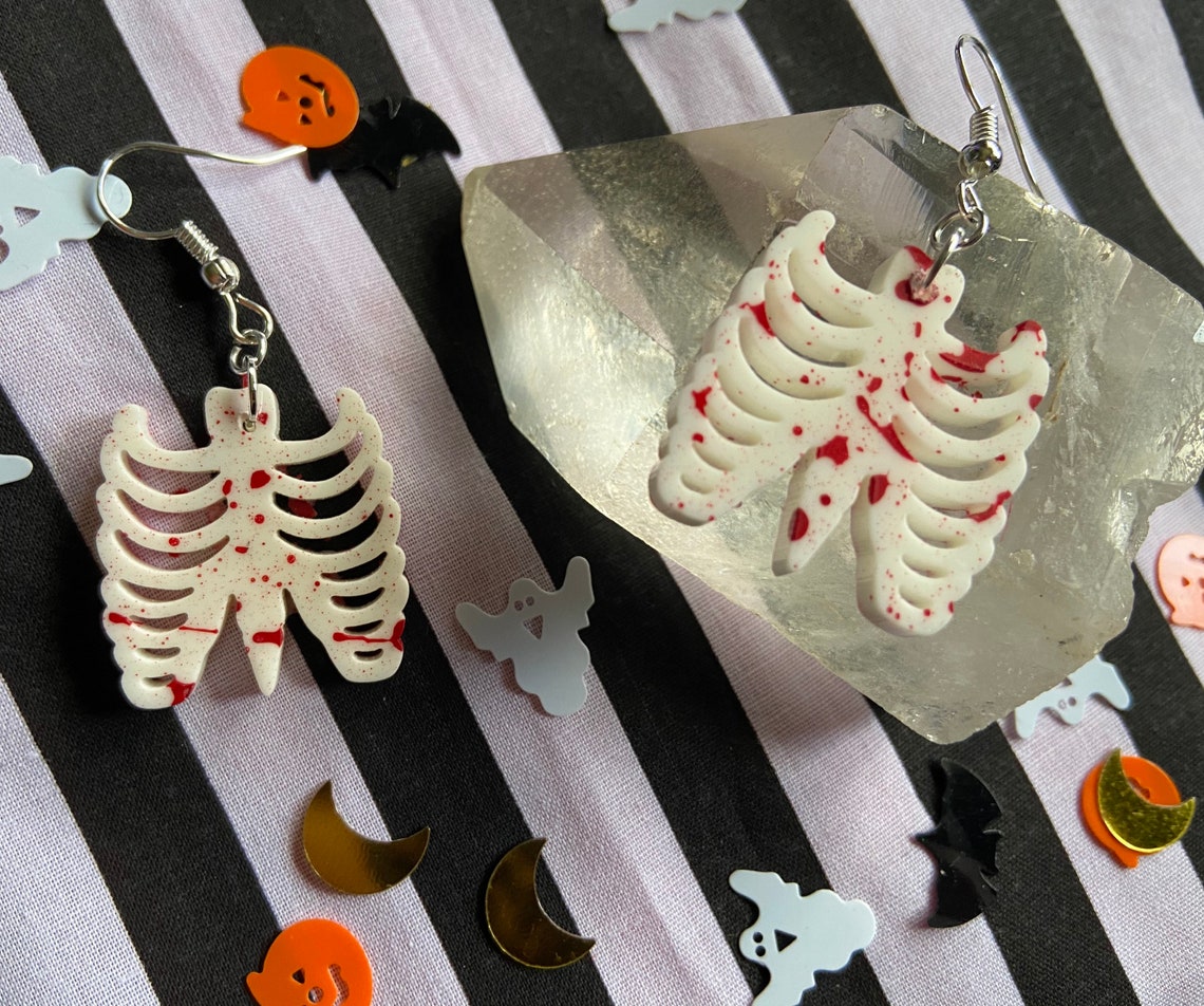 Bloody Rib Cage Earrings Etsy