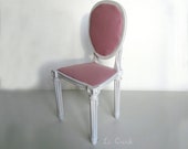 Louis XVI Armless Chair - BJD Furniture - 1 4 Scale Doll - Roombox - Upholstered Furniture- Fashion doll - Neoclassicism - Minifee, MSD