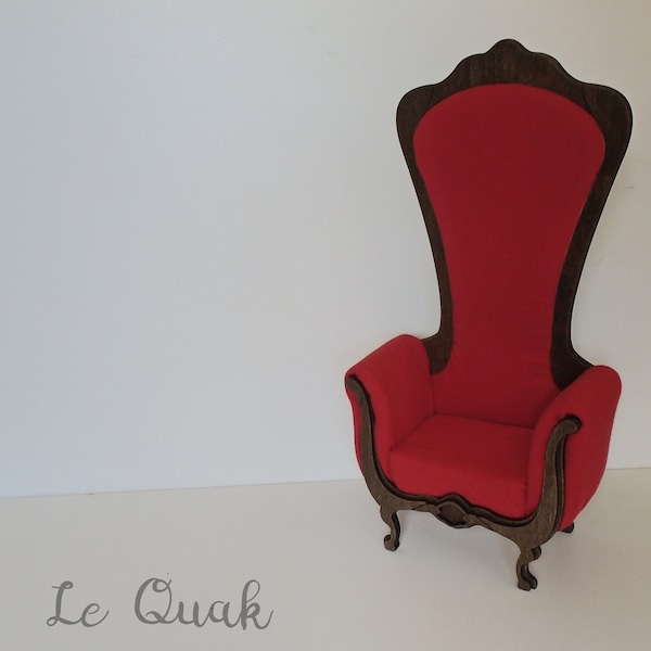 Victorian Style Chair - BJD Furniture - 1/6 Scale Doll - Roombox - Throne Room - Fashion doll furniture - YoSD, Barbie, Monster High