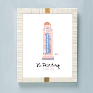 St. Pete Welcome Spire | Digital Prints | Downloadable Art | Digital Drawings | Art Print | Printable Wall Art | The Wildflower Press
