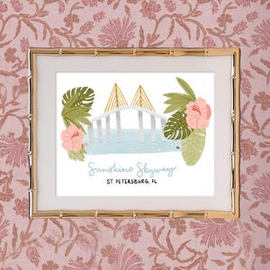 The Skyway Bridge | Digital Prints | Downloadable Art | Digital Drawings | Art Print | Printable Wall Art | Florida | The Wildflower Press