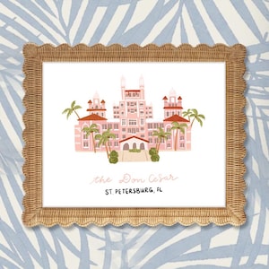 The Don CeSar | Digital Prints | Downloadable Art | Digital Drawings | Art Print | Printable Wall Art | Florida | The Wildflower Press