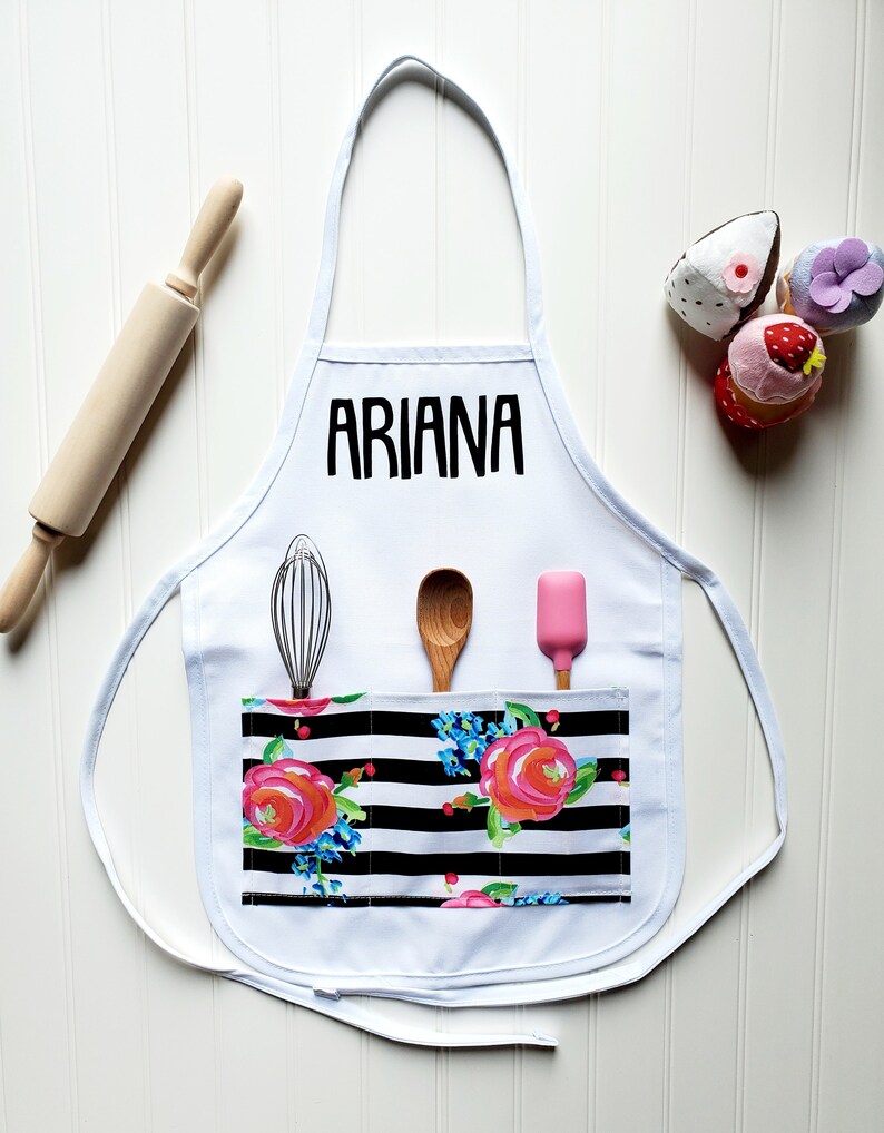 Aprons for Girls Custom Kids Apron With Name Personalized Etsy