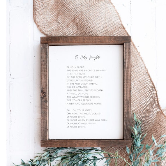 O Holy Night Lyrics Christmas Art Print – Paper House Print Shop