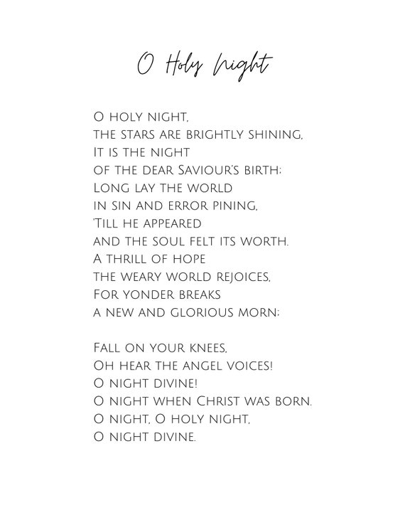 Catholic Hymns, Song: O Holy Night - lyrics and PDF