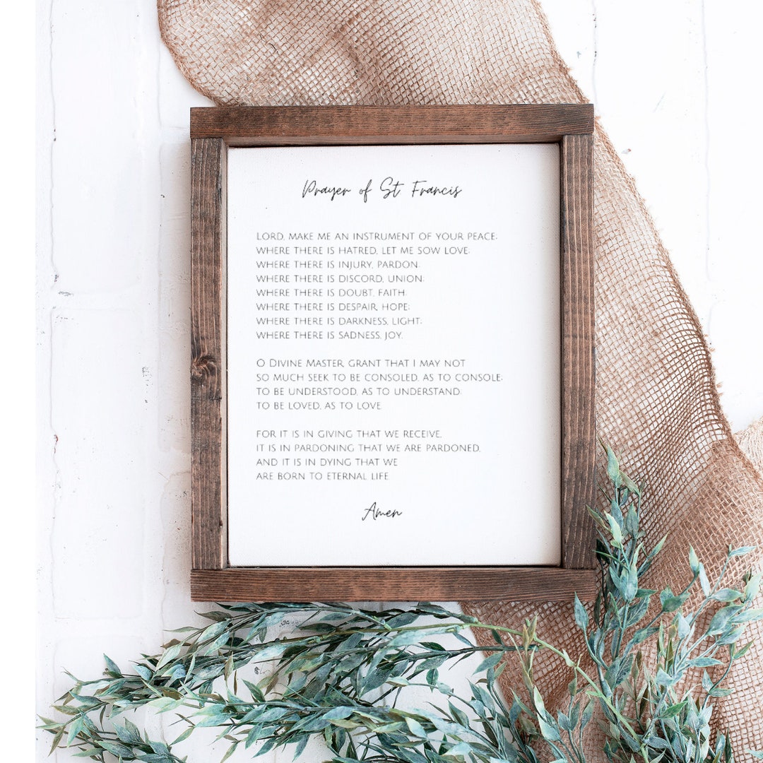 Prayer of St. Francis, Saint Francis Prayer, PRINTABLE Art, Prayer ...