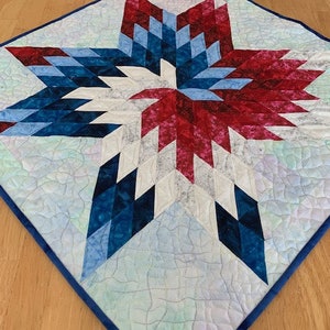 Red, White and Blue Spiral Star PDF Quilt Pattern image 3