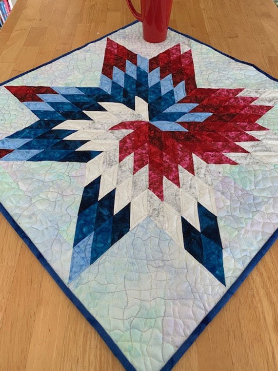 Red, White and Blue Spiral Star PDF Quilt Pattern -  Canada