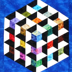 Rainbow Cube PDF Quilt Pattern