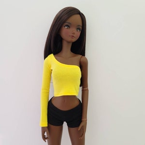 Smart Doll One Shoulder Cropped Tee- Choose Color- Made to Order