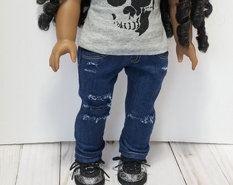 Dark Denim Jeans-for 18 inch dolls such as American Girl Dolls- Choose Style-Read Description Before Purchase