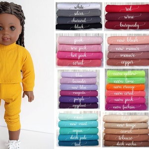 Pre-Order Rib Knit Outfit for 18 inch dolls such as American Girl Dolls- Choose Color- Made to Order