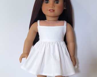 Choose Color-Mini Length Cotton Dress for 18 inch dolls such as American Girl Dolls-Made to Order