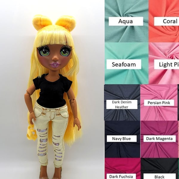 T- Shirt Made to fit Rainbow High Dolls - Choose Color- Made to Order