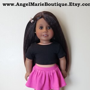 Short Sleeve Crop Top for 18 inch dolls such as American Girl Dolls Choose Color Made to Order image 1