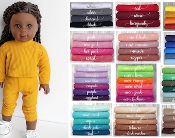 Pre-Order Rib Knit Outfit for 18 inch dolls such as American Girl Dolls- Choose Color- Made to Order