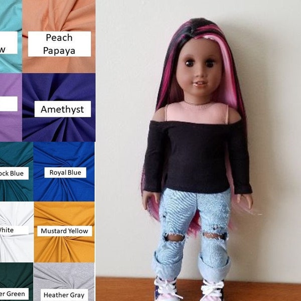 Long Sleeve Off-Shoulder Top for 18 inch Dolls