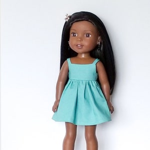 Choose Color-Cotton Dress for 14.5 inch dolls such as Wellie Wisher  or Hearts for Hearts Dolls-Made to Order