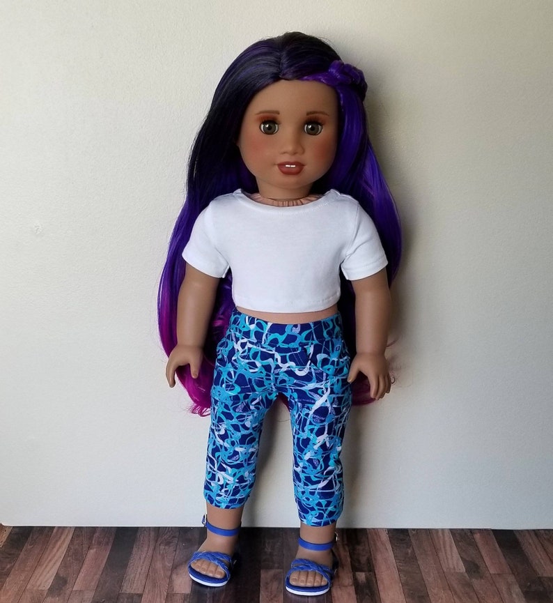 Short Sleeve Crop Top for 18 inch dolls such as American Girl Dolls Choose Color Made to Order image 5