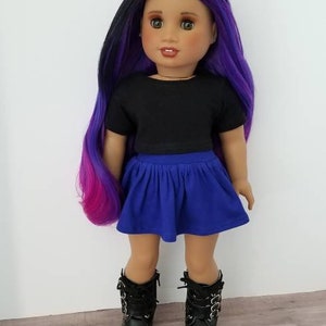 Short Sleeve Crop Top for 18 inch dolls such as American Girl Dolls Choose Color Made to Order image 2