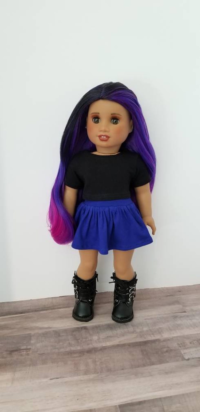 Short Sleeve Crop Top for 18 inch dolls such as American Girl Dolls Choose Color Made to Order image 2