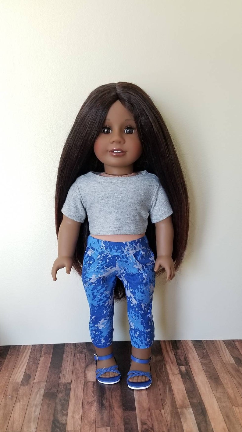 Short Sleeve Crop Top for 18 inch dolls such as American Girl Dolls Choose Color Made to Order image 7