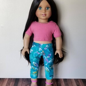 Short Sleeve Crop Top for 18 inch dolls such as American Girl Dolls Choose Color Made to Order image 4