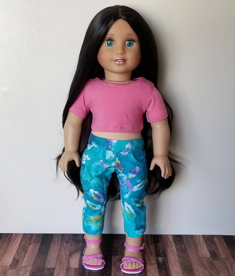 Short Sleeve Crop Top for 18 inch dolls such as American Girl Dolls Choose Color Made to Order image 4