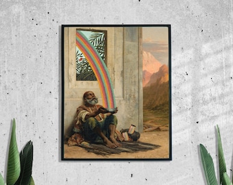 Rainbow Surreal Art Print, Trippy Poster, Positive Wall Art, Colorful Poster, 8x10, 11x14, UNFRAMED