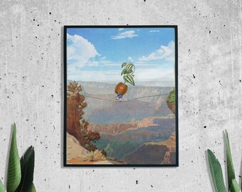 Delivery Vintage Illustration, Retro Art Print, Collage Prints, Sky Poster, Nature Wall Art, 8x10, 11x14, UNFRAMED