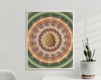 Pinecone Eye Print , Spiritual Wall Art, Surreal Art, Psychedelic Poster, Colorful Art, Trippy Print, Collage Artwork, UNFRAMED