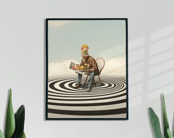 Growth Surreal Poster, Retro Print, Trippy Artwork, Psychedelic Wall Art, Boho Wall Print, 60s 70s Decor, 8x10, 11x14, UNFRAMED