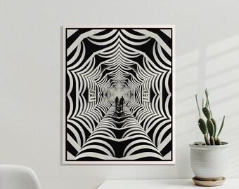 One Way Romantic Print, Love Artwork,  Black and White, Romantic Wall Art, Trippy Poster, Psychedelic Print, 8x10, 11x14, UNFRAMED