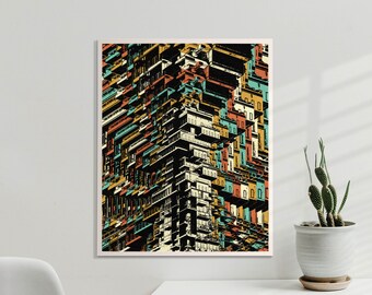 Repeat Trippy Print, Retro Poster, Psychedelic Wall Art, Meditation Art, 8x10, 11x14, UNFRAMED